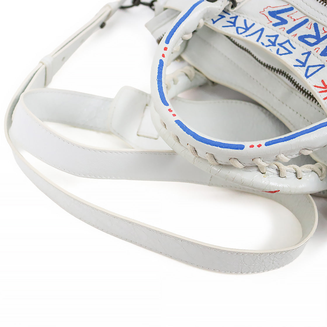 Balenciaga White Mini Gravity Motor Bag