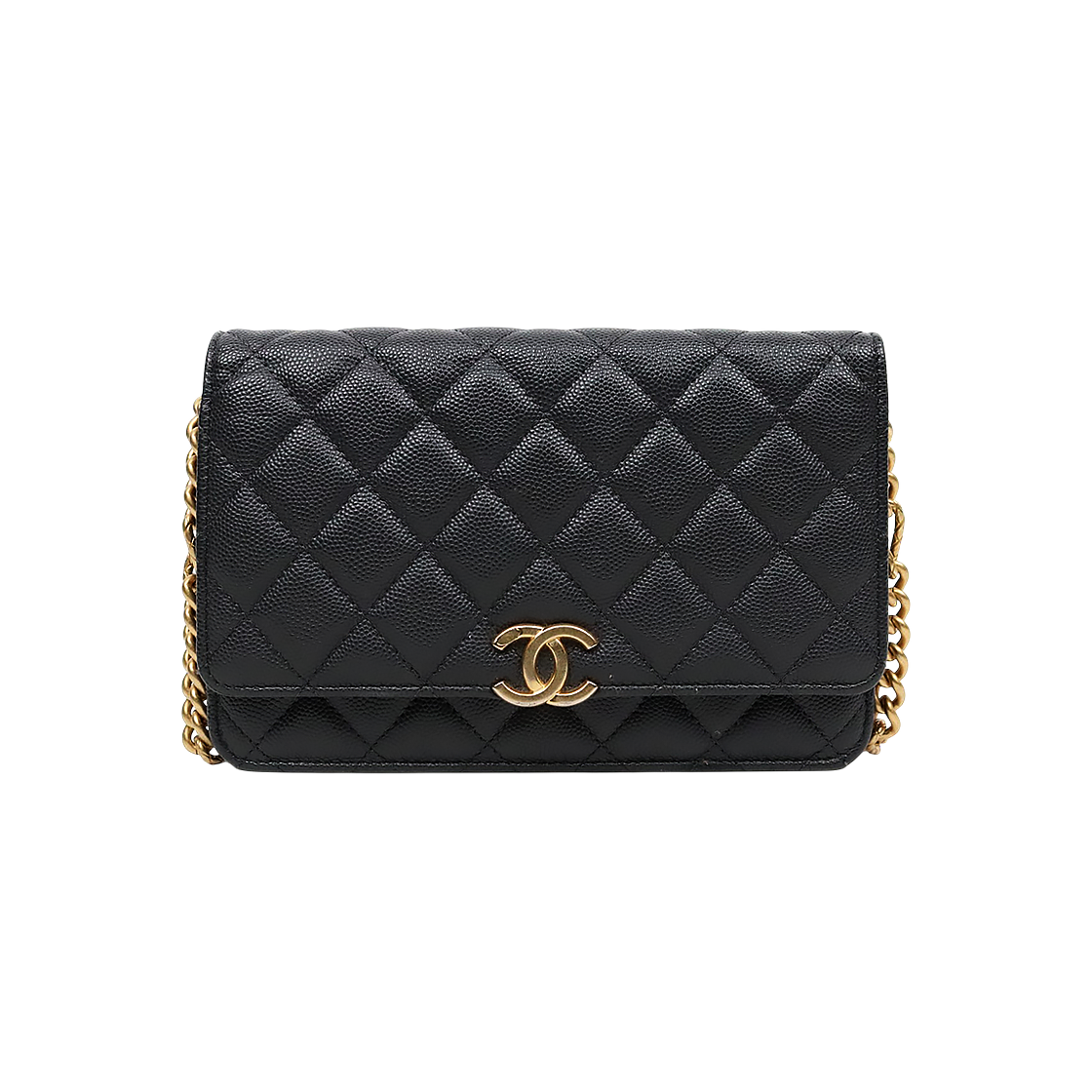 Chanel Dark Gray Caviar WOC with Built-in Chip