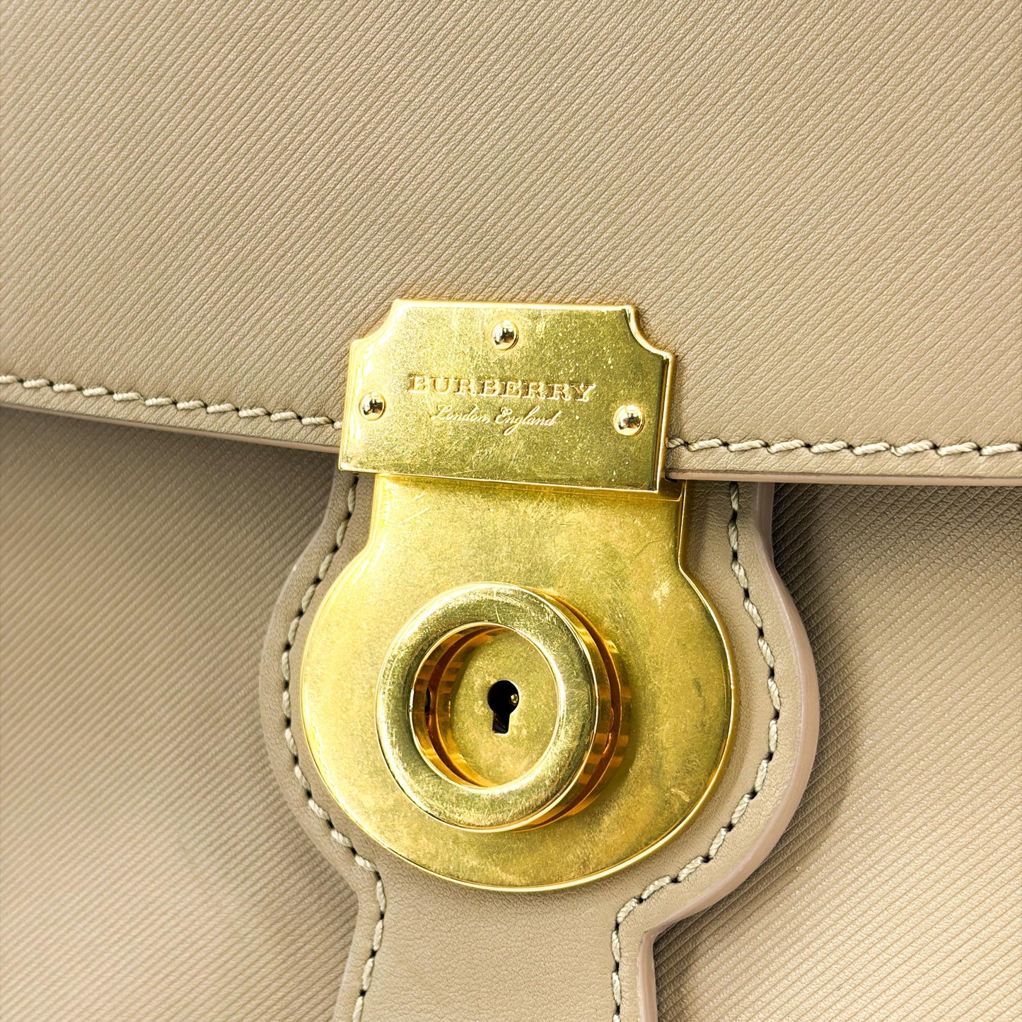 Burberry DK88 Medium Top Handle Bag Taupe