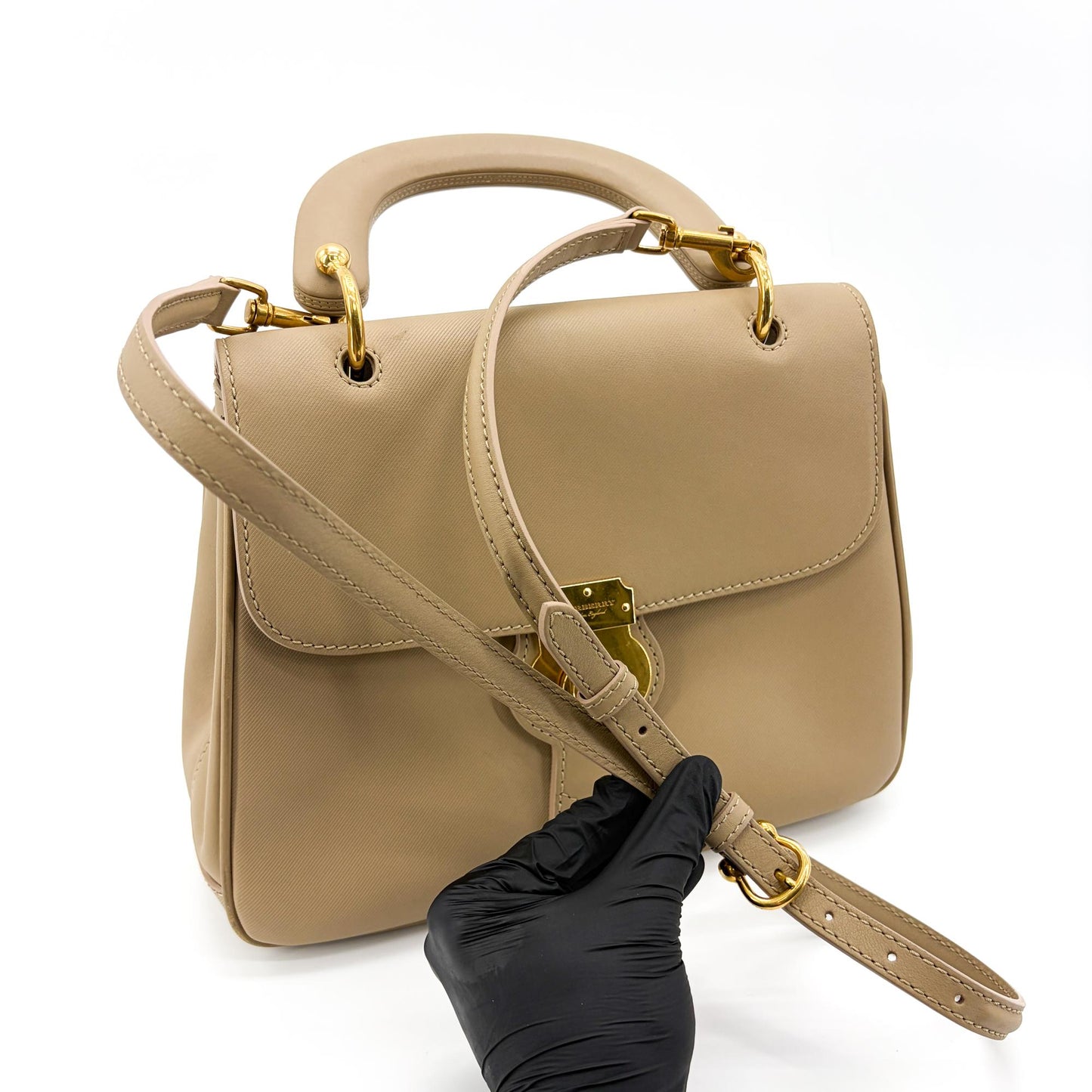 Burberry DK88 Medium Top Handle Bag Taupe