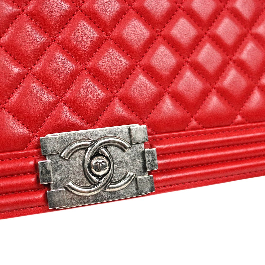 Chanel Large Red Boy Shoulder Bag
