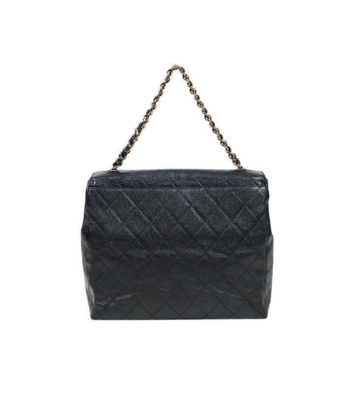Chanel Black Caviar Quilted CC Chain Shoulder Bag