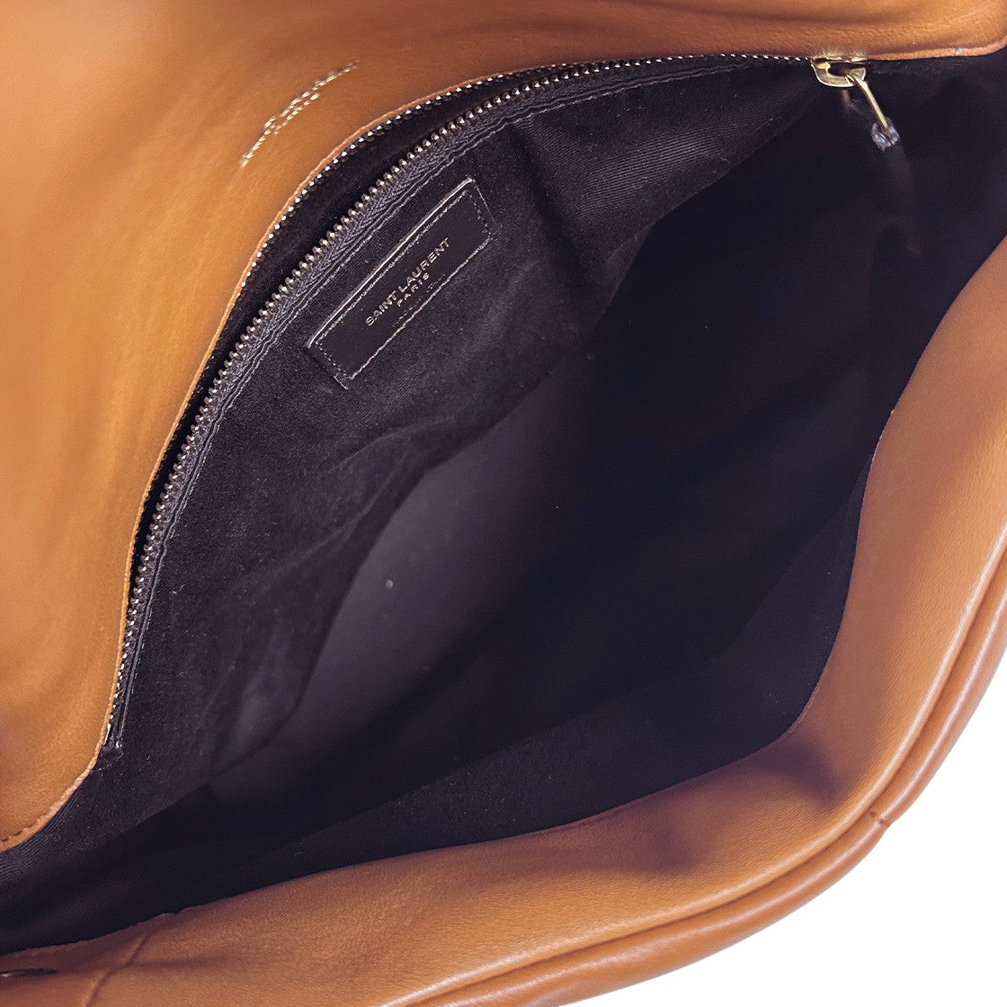 Saint Laurent Brown Leather Medium Lulu Puffer Bag