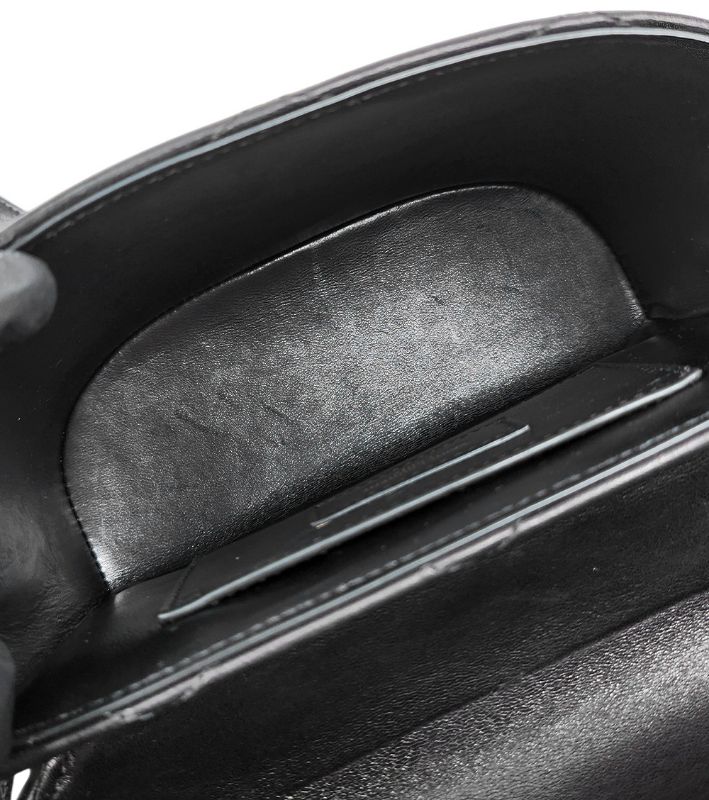 Saint Laurent Black Gold-Plated Matelassé Semi-Box Bag