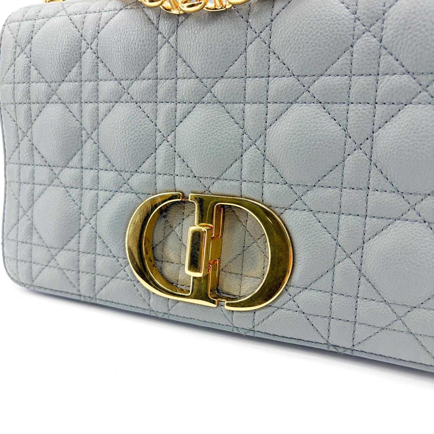 Dior Medium Dior Caro Bag Cloud Blue Gold Hardware