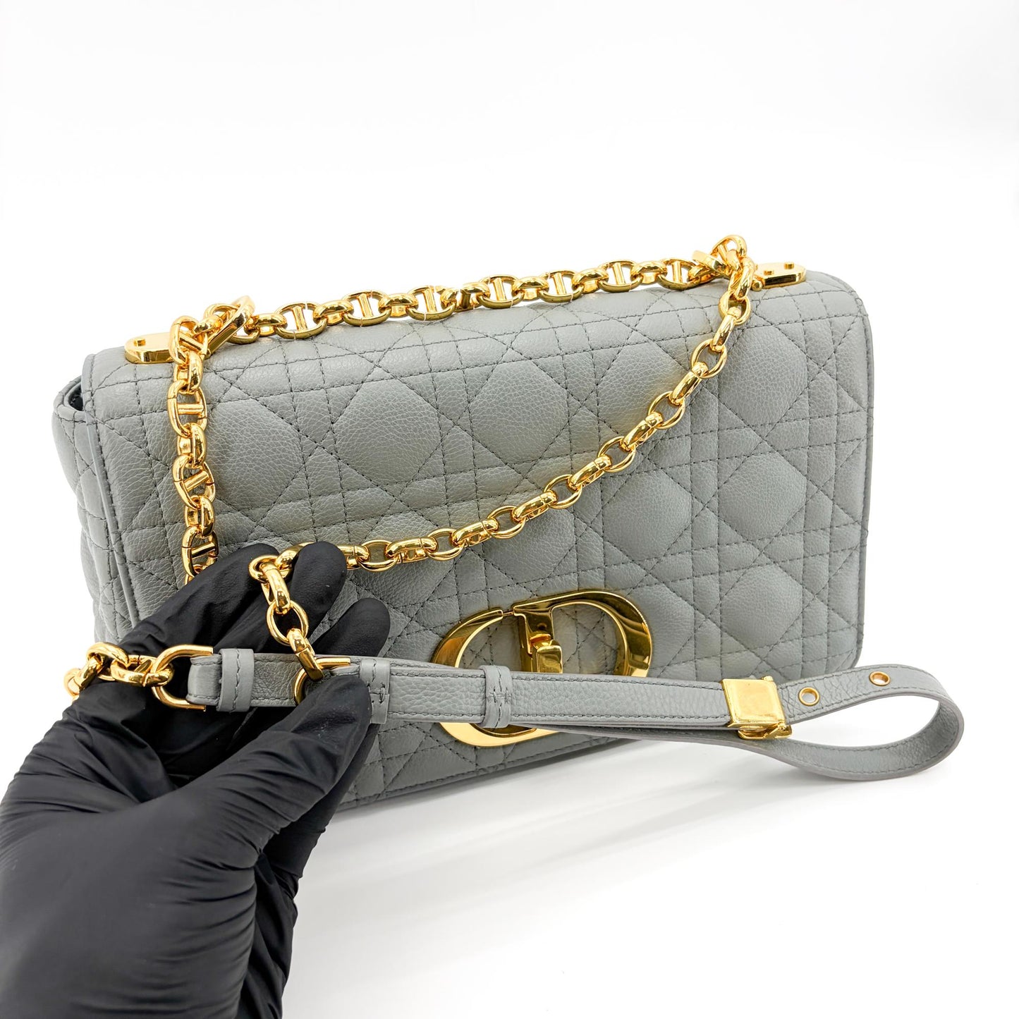 Dior Medium Dior Caro Bag Cloud Blue Gold Hardware