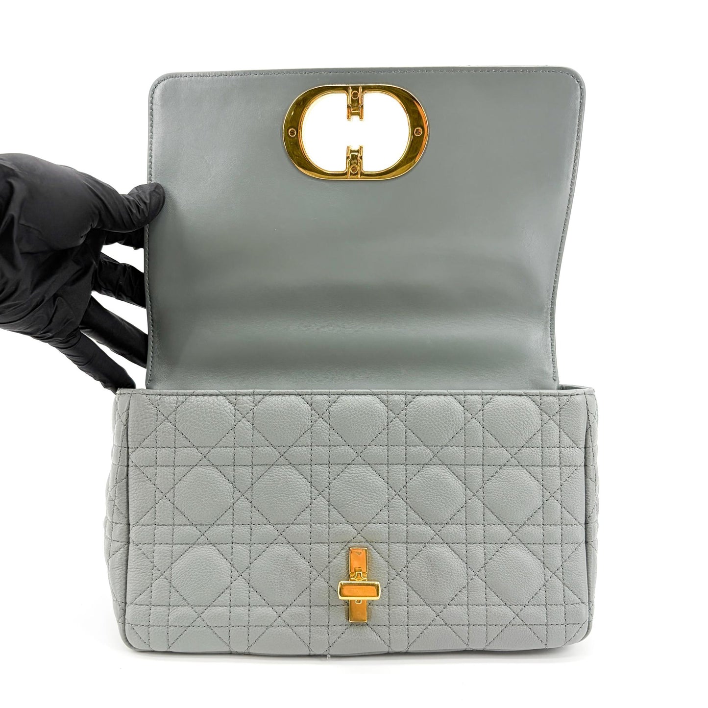 Dior Medium Dior Caro Bag Cloud Blue Gold Hardware