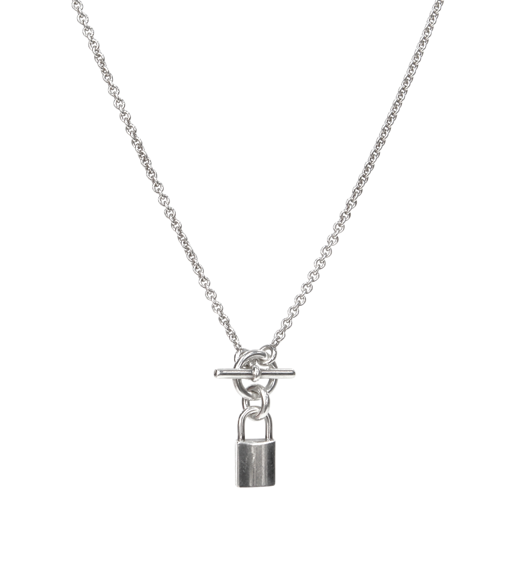 Hermès Silver Amulet Lock Necklace