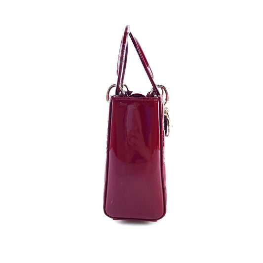 Small Patent Cannage Lady Tote Bag Crossbody Bag