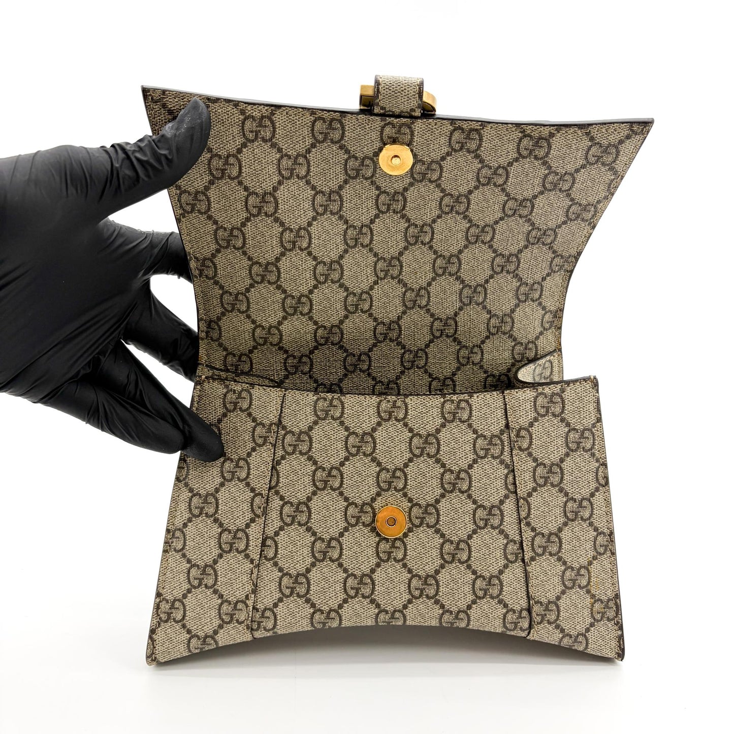 Balenciaga x Gucci The Hacker Project Hourglass Small Handbag Beige Ebony