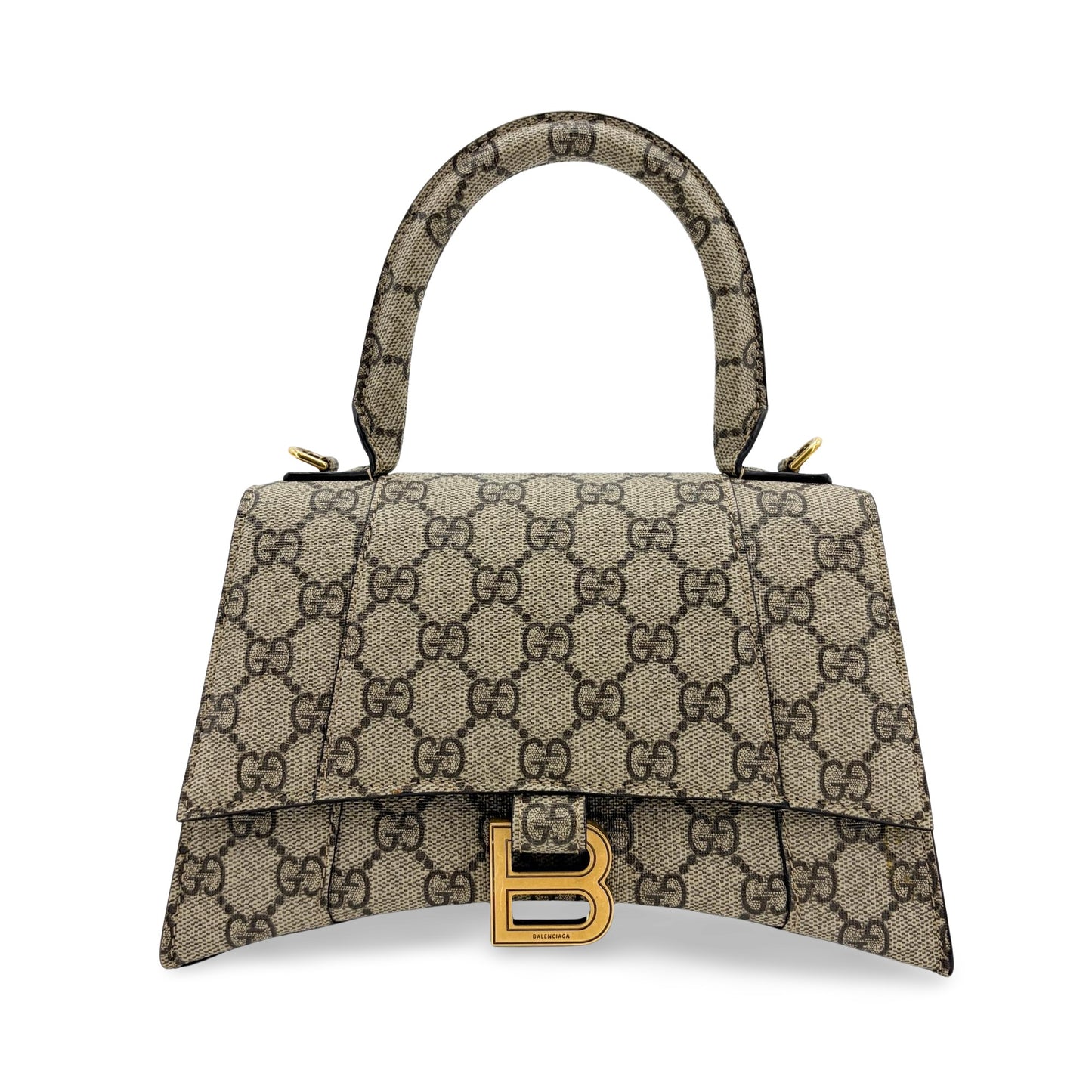 Balenciaga x Gucci The Hacker Project Hourglass Small Handbag Beige Ebony