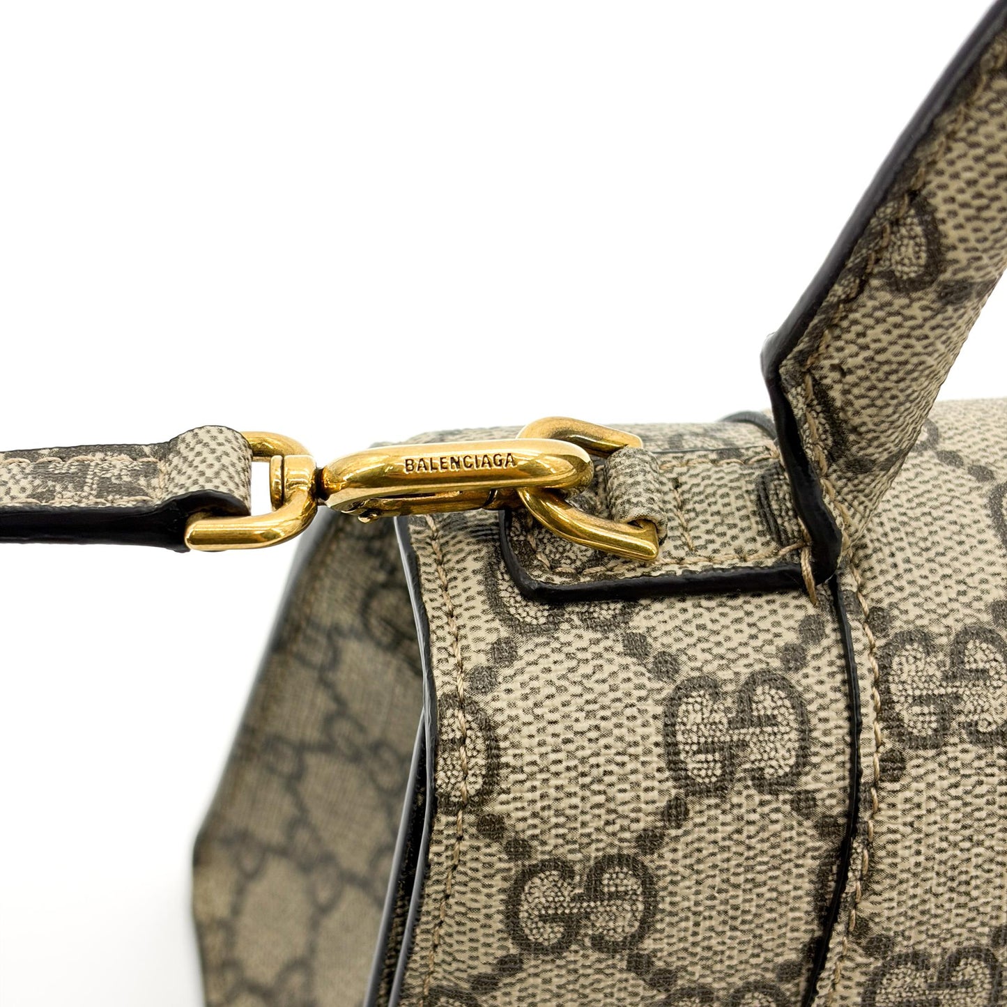 Balenciaga x Gucci The Hacker Project Hourglass Small Handbag Beige Ebony