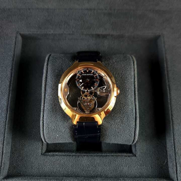 40 Voyage Flying Tourbillon Gold and Leather Watch