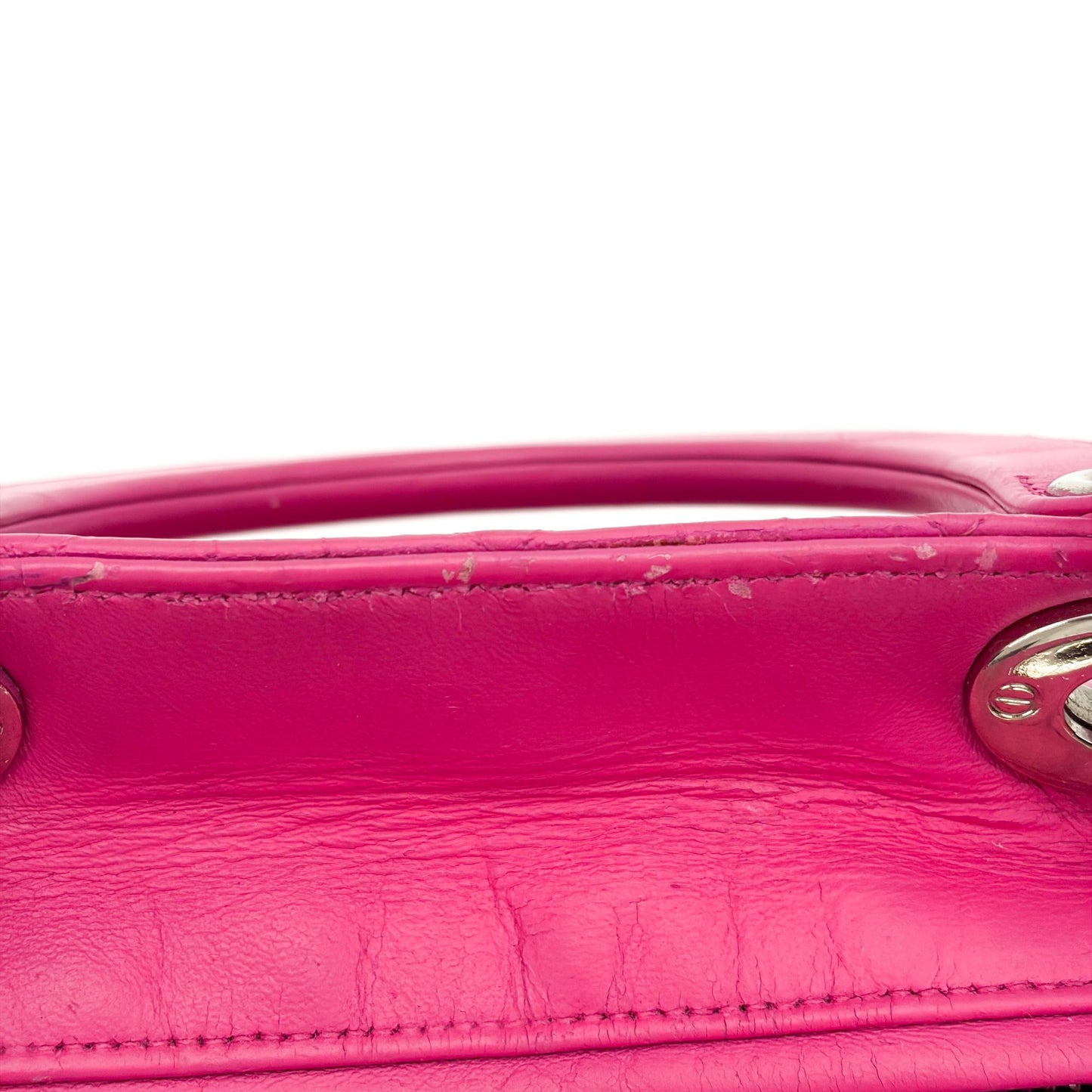 Dior Lady Dior Medium Bag Fuchsia Lambskin Silver