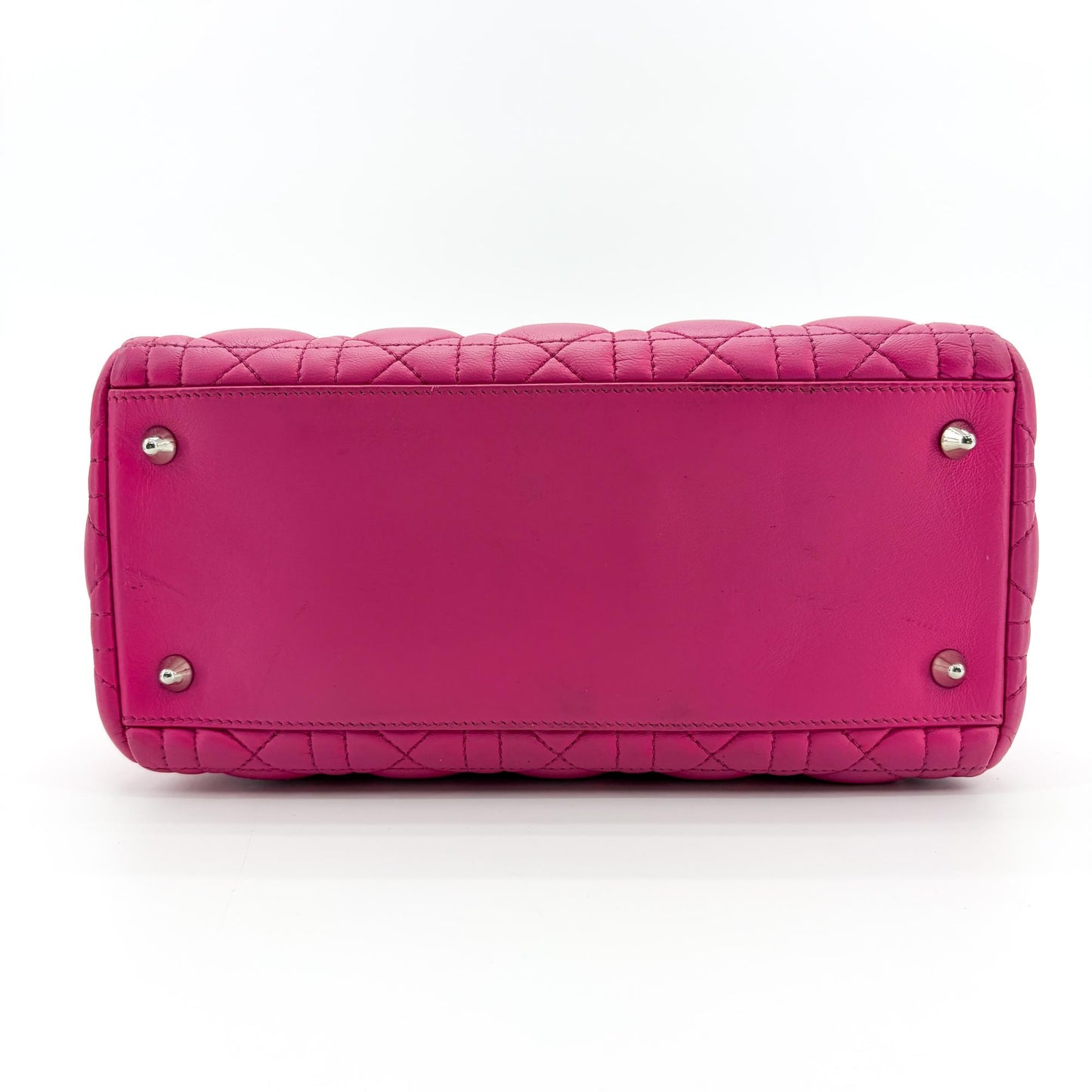 Dior Lady Dior Medium Bag Fuchsia Lambskin Silver