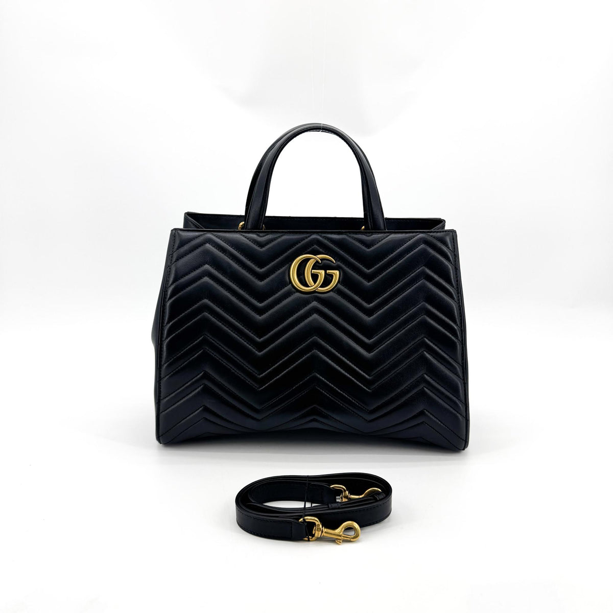 Gucci GG Marmont Matelassé Medium Tote Bag Black