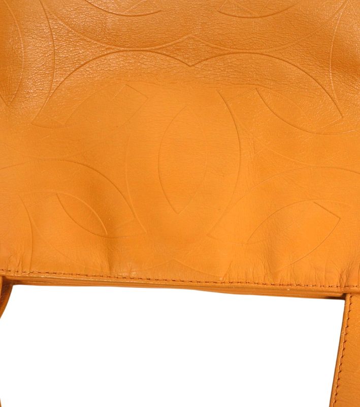 Chanel Brown CC Logo Embossed Shoulder Bag