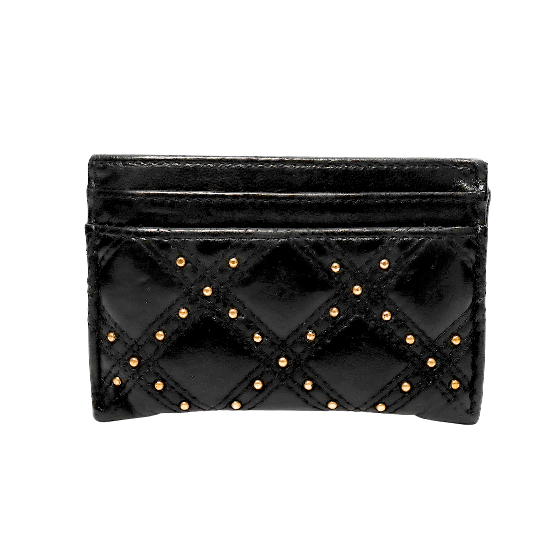 Chanel Black Stud Card Holder Wallet