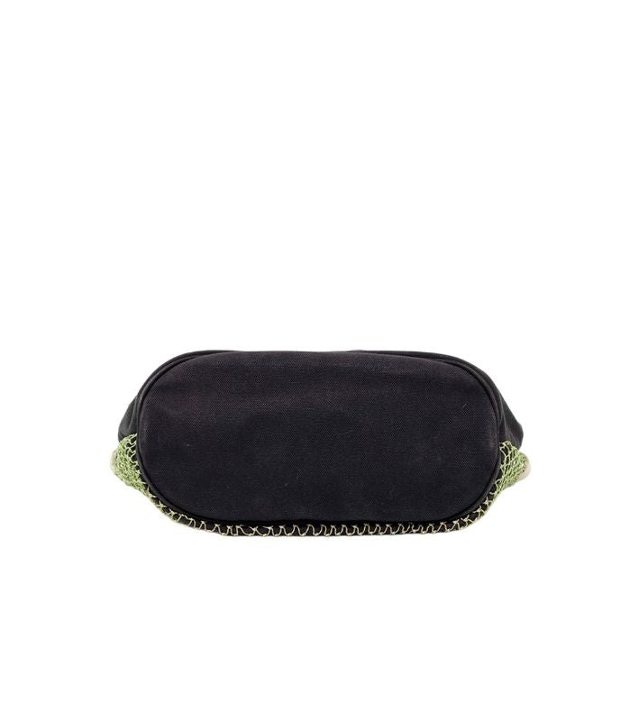 Chanel Black Canvas Flower CC Shoulder Bag