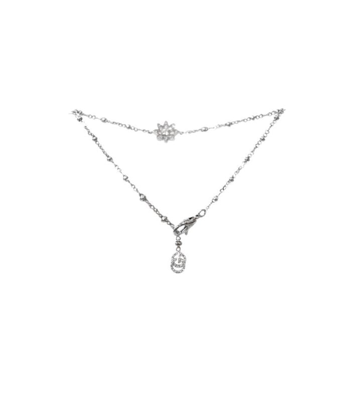 Gucci White Gold 750 White Gold Flora Diamond Chain Bracelet