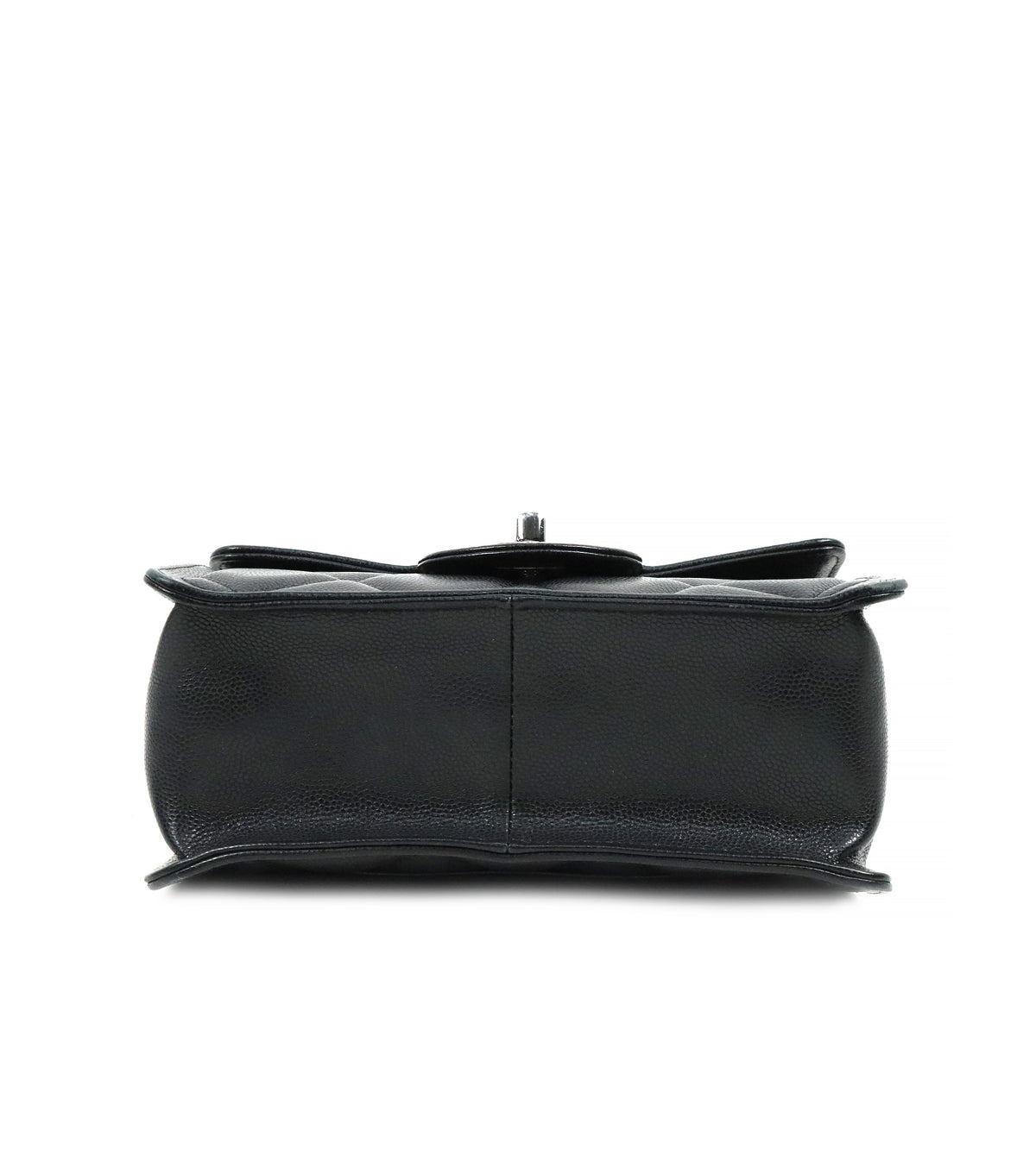 Chanel Black Caviar Quilted CC Chain Shoulder Bag with Built-in Chip