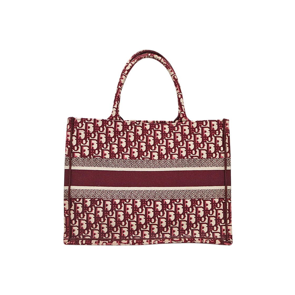 Dior Medium Burgundy Oblique Book Tote Bag