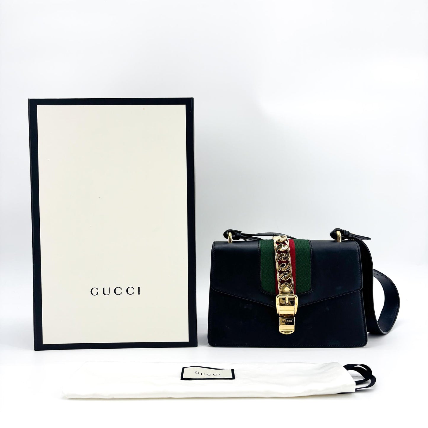 Gucci Sylvie Small Shoulder Bag Navy