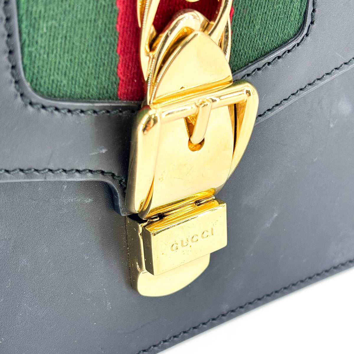 Gucci Sylvie Small Shoulder Bag Navy