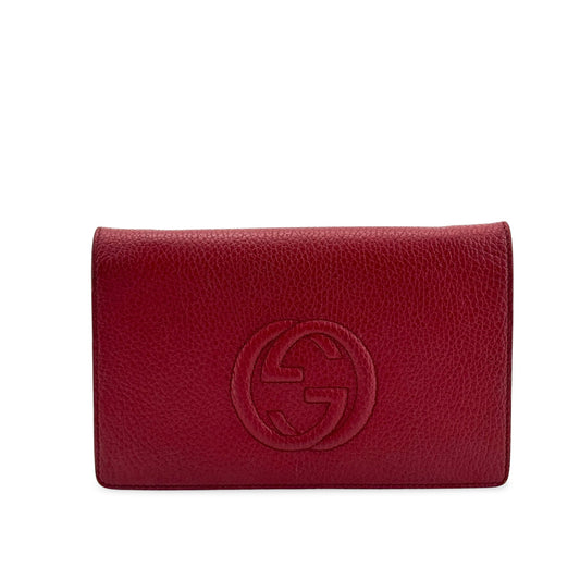 Gucci Soho Interlocking G Chain Wallet Red