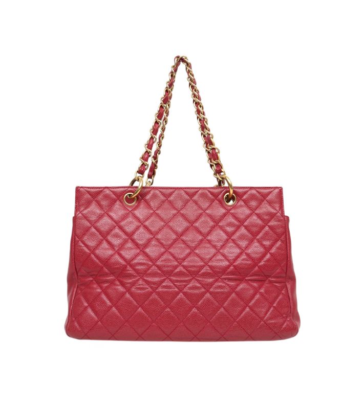 Chanel Red Caviar Big CC Grandchamp Shoulder Bag