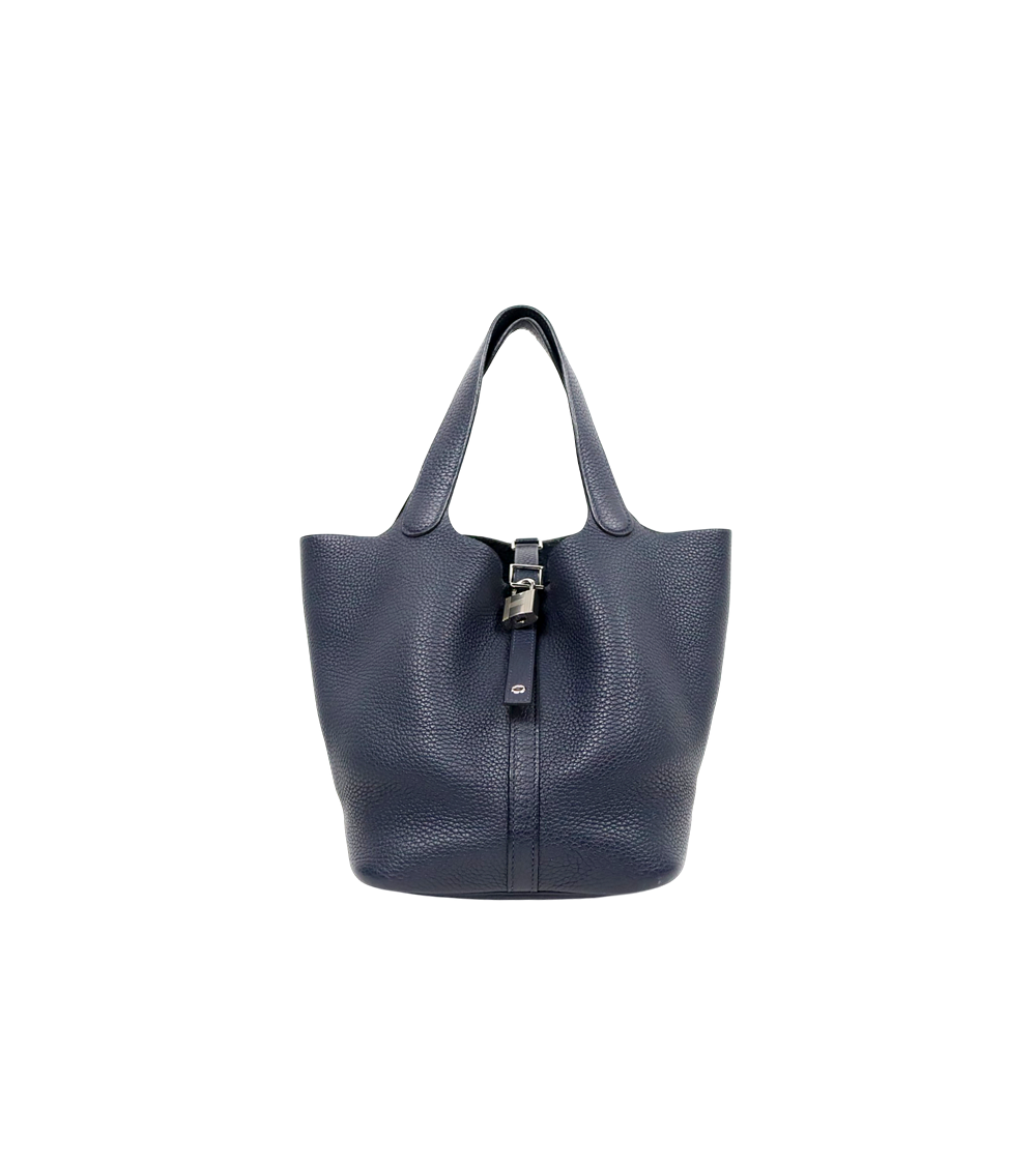 Hermès Picotan 22 Navy with Silver-Toned D-Stamp