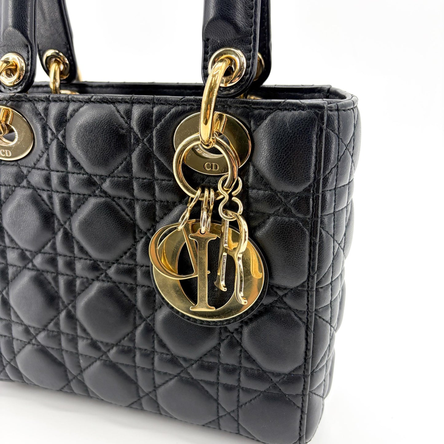 Dior Small Lady Dior Bag Black Lambskin Gold Hardware