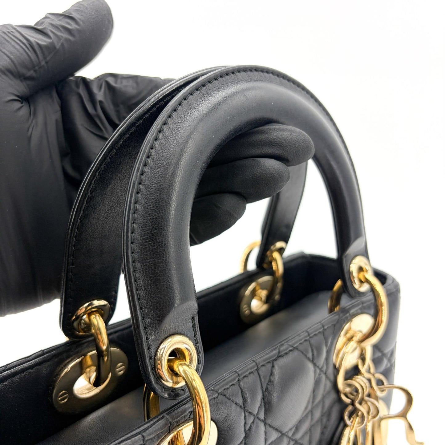 Dior Small Lady Dior Bag Black Lambskin Gold Hardware