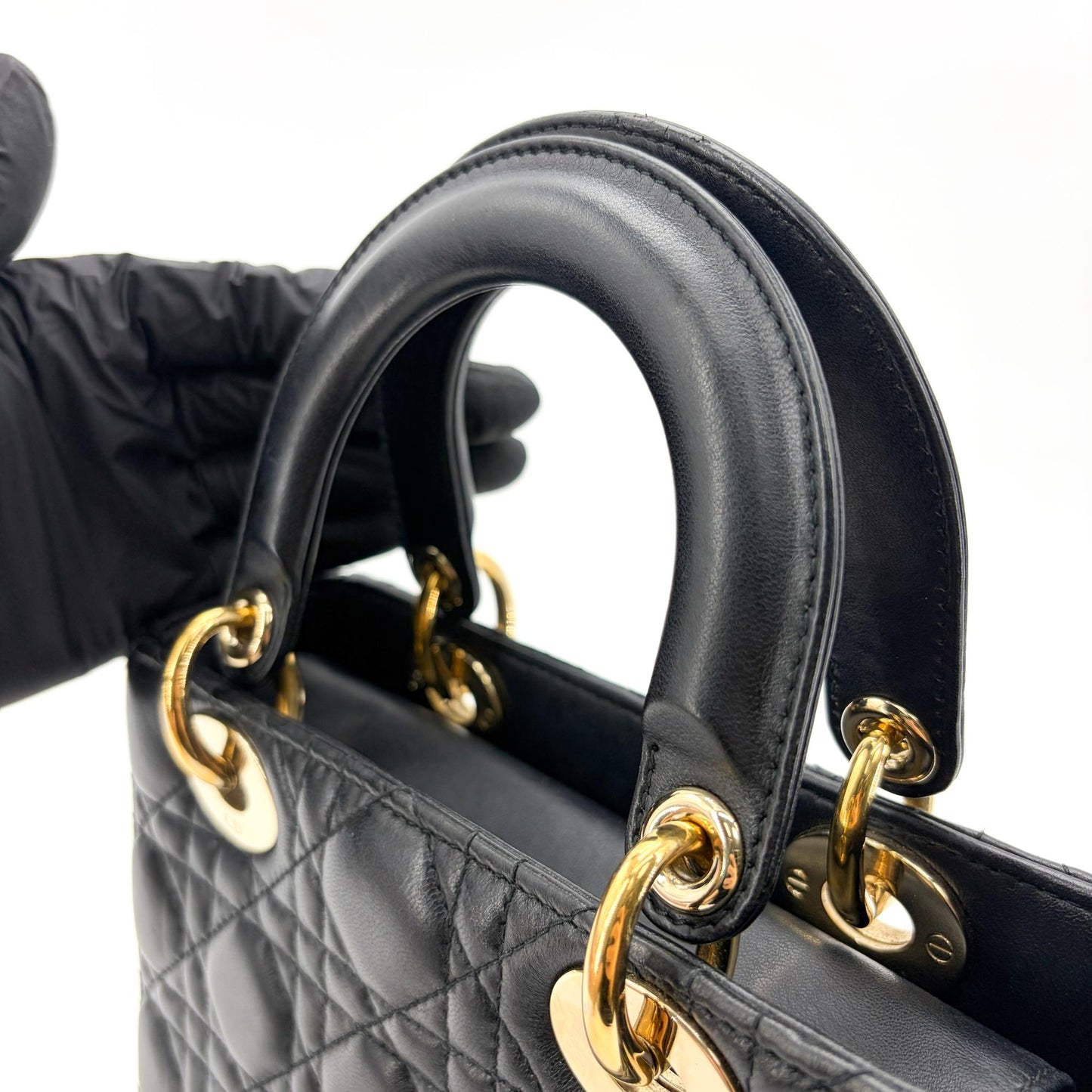 Dior Small Lady Dior Bag Black Lambskin Gold Hardware