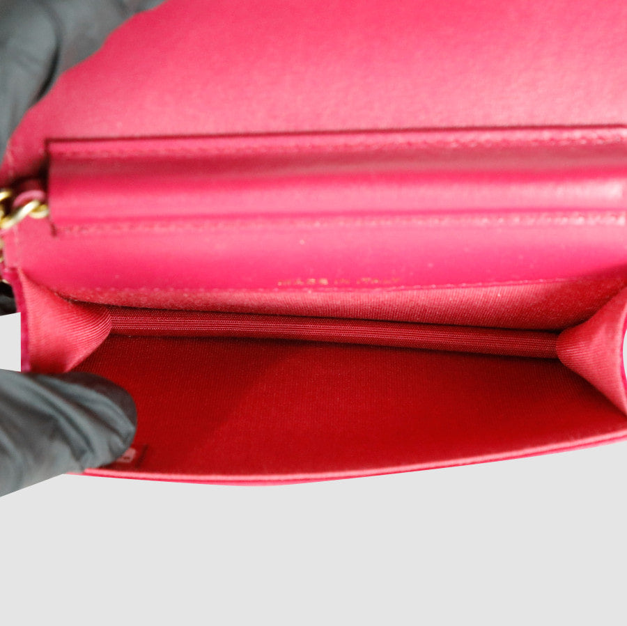Velvet Camellia Charm Chain Wallet Crossbody Bag AP2280