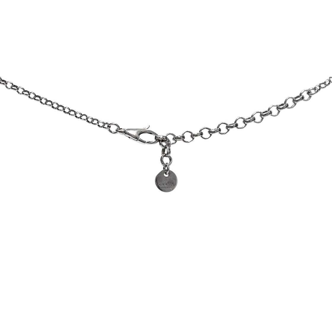 Gucci Black Interlocking G Silver Necklace