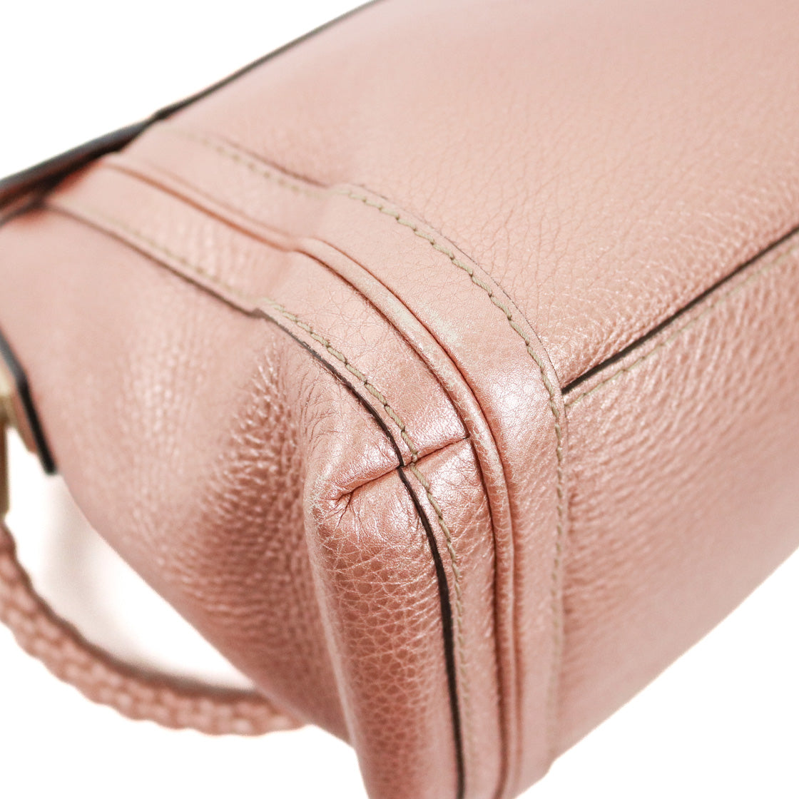 Gucci Metallic Pink Bamboo Bella Shoulder Bag