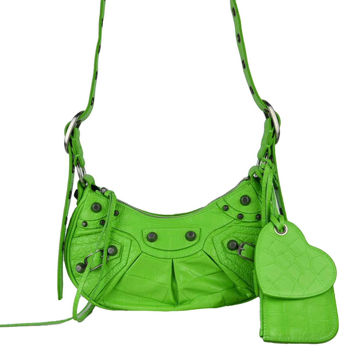 XS Crocodile Embossed Calfskin Le Cagol Shoulder Bag 671309