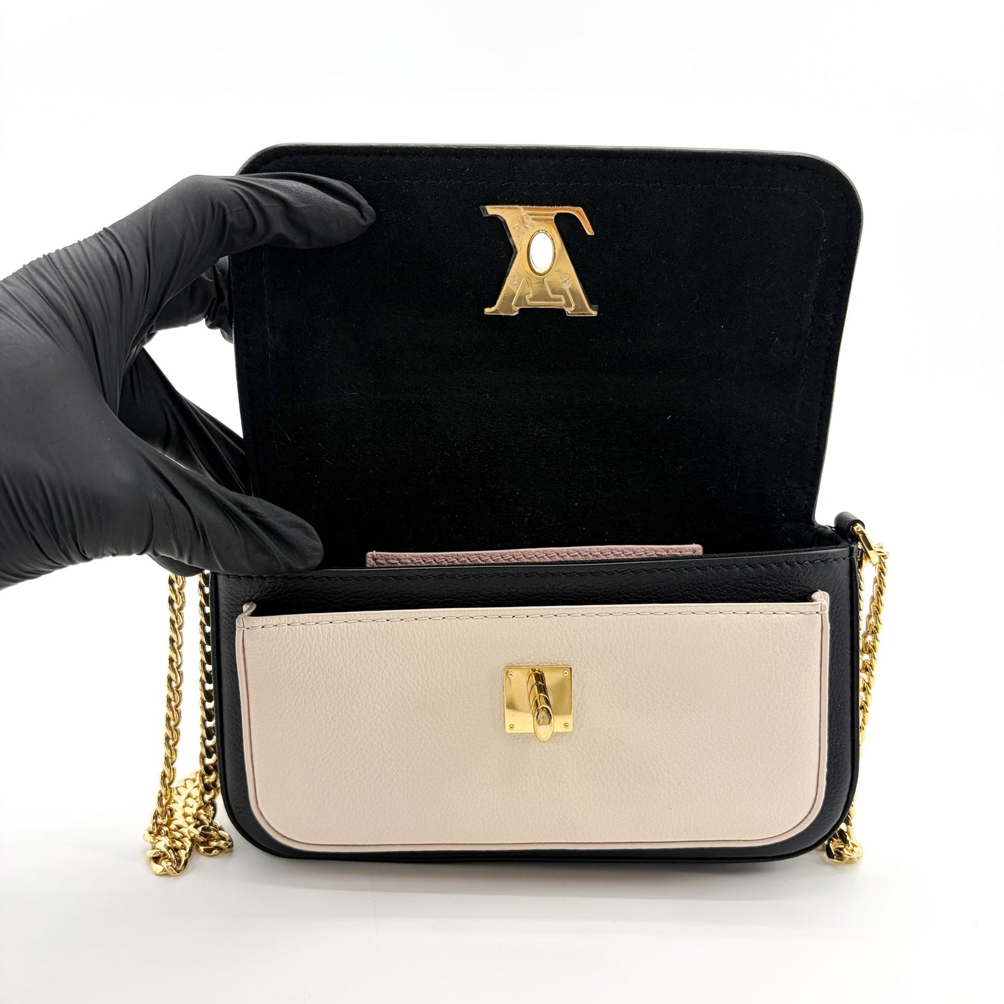 Louis Vuitton Lockme Chain Bag Noir Beige