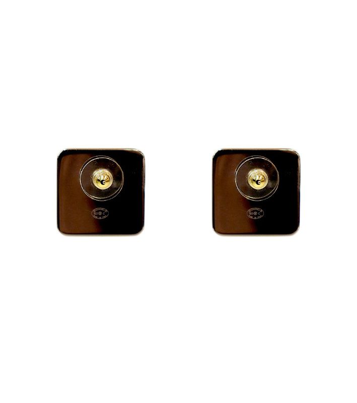 Chanel Pink CC Square Stud Earrings
