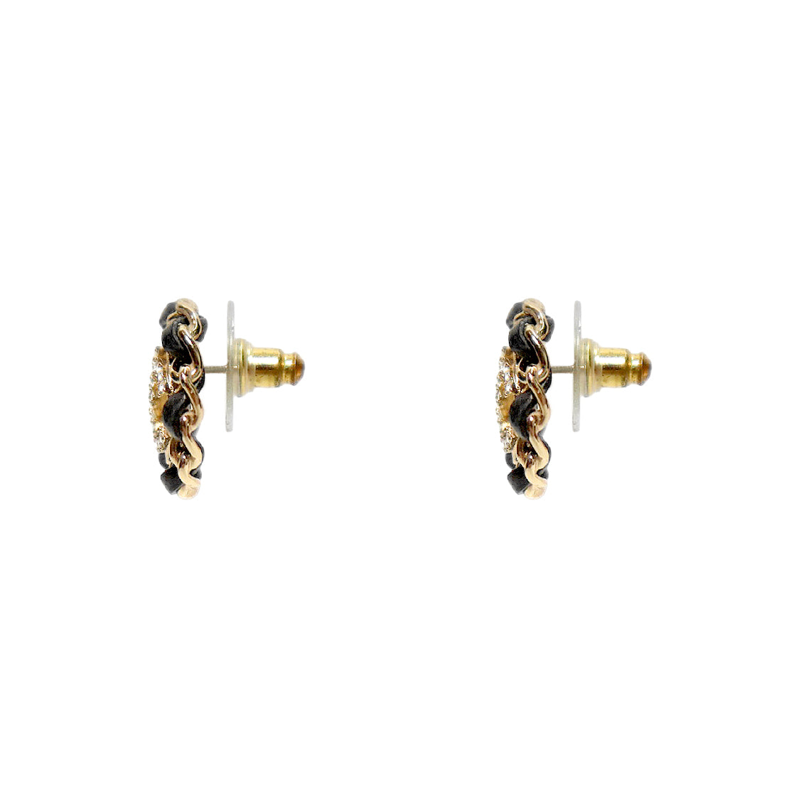 Chanel Black CC Cubic Earrings