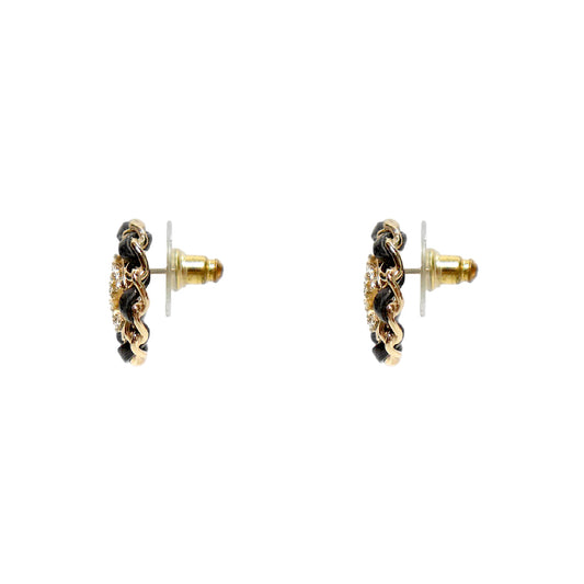 Chanel Black CC Cubic Earrings