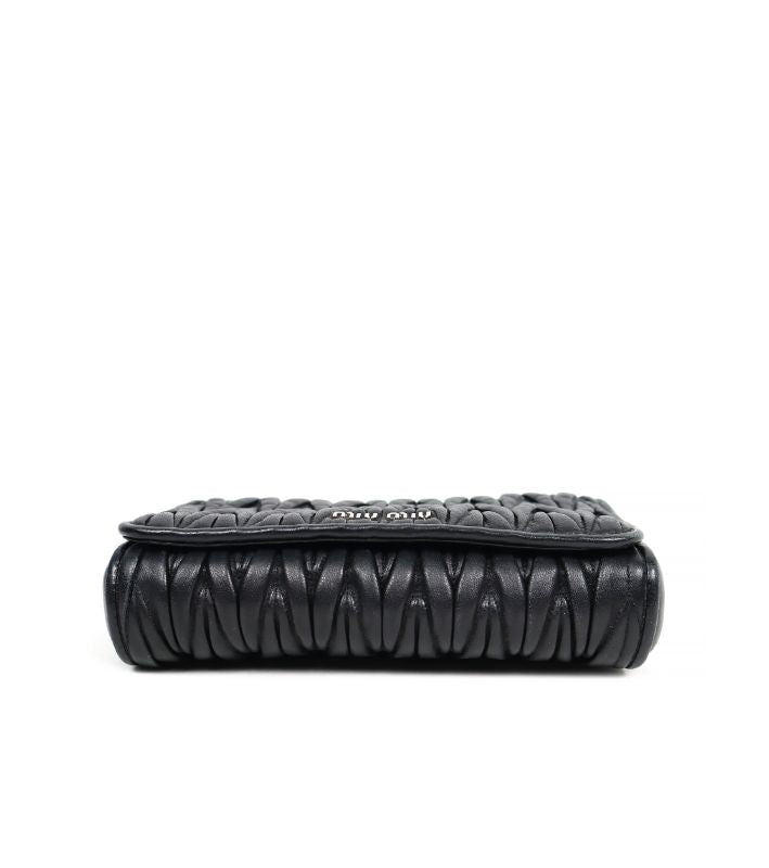 Miu Miu Black Matelassé Chain Shoulder Bag