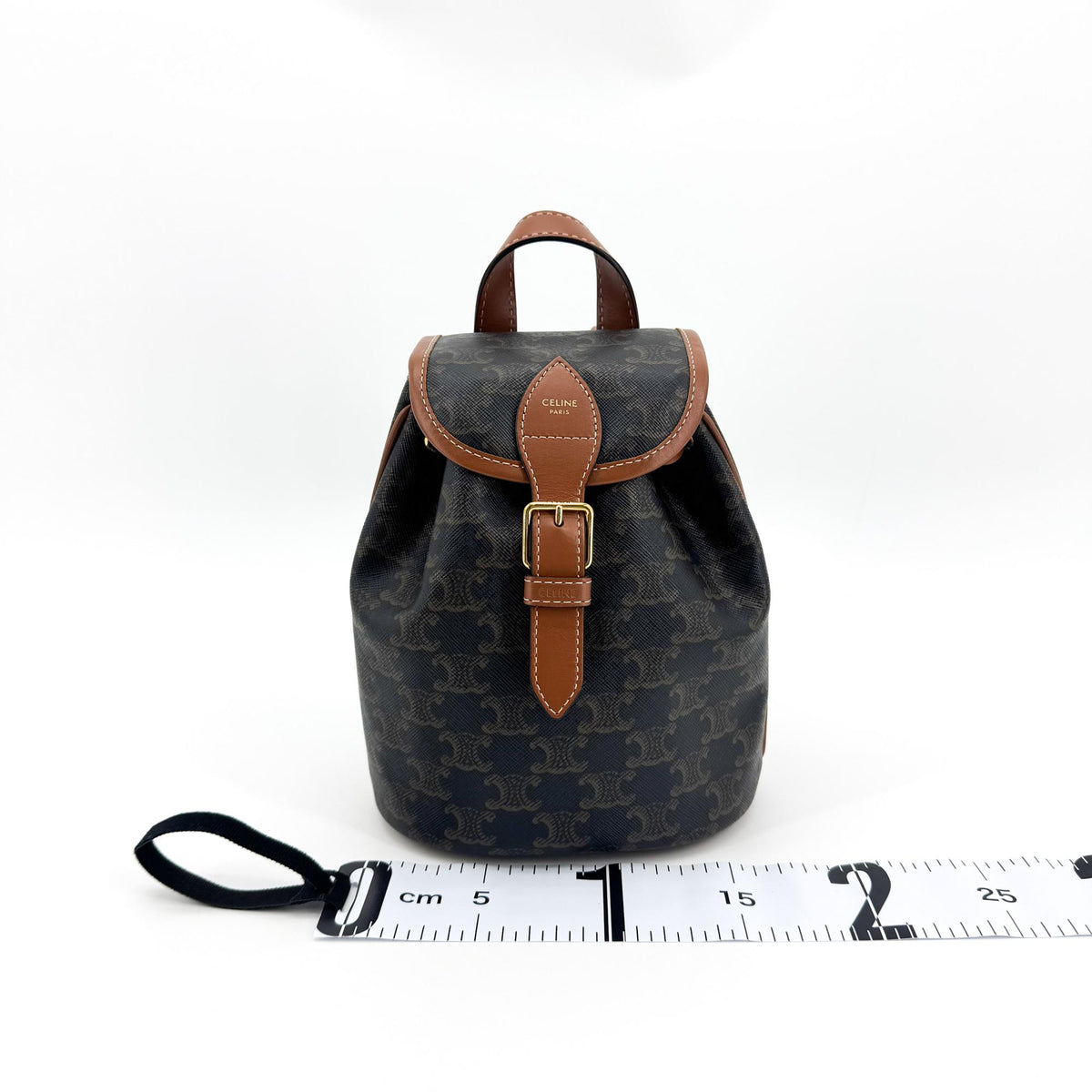 Celine Triomphe Canvas Mini Backpack Tan
