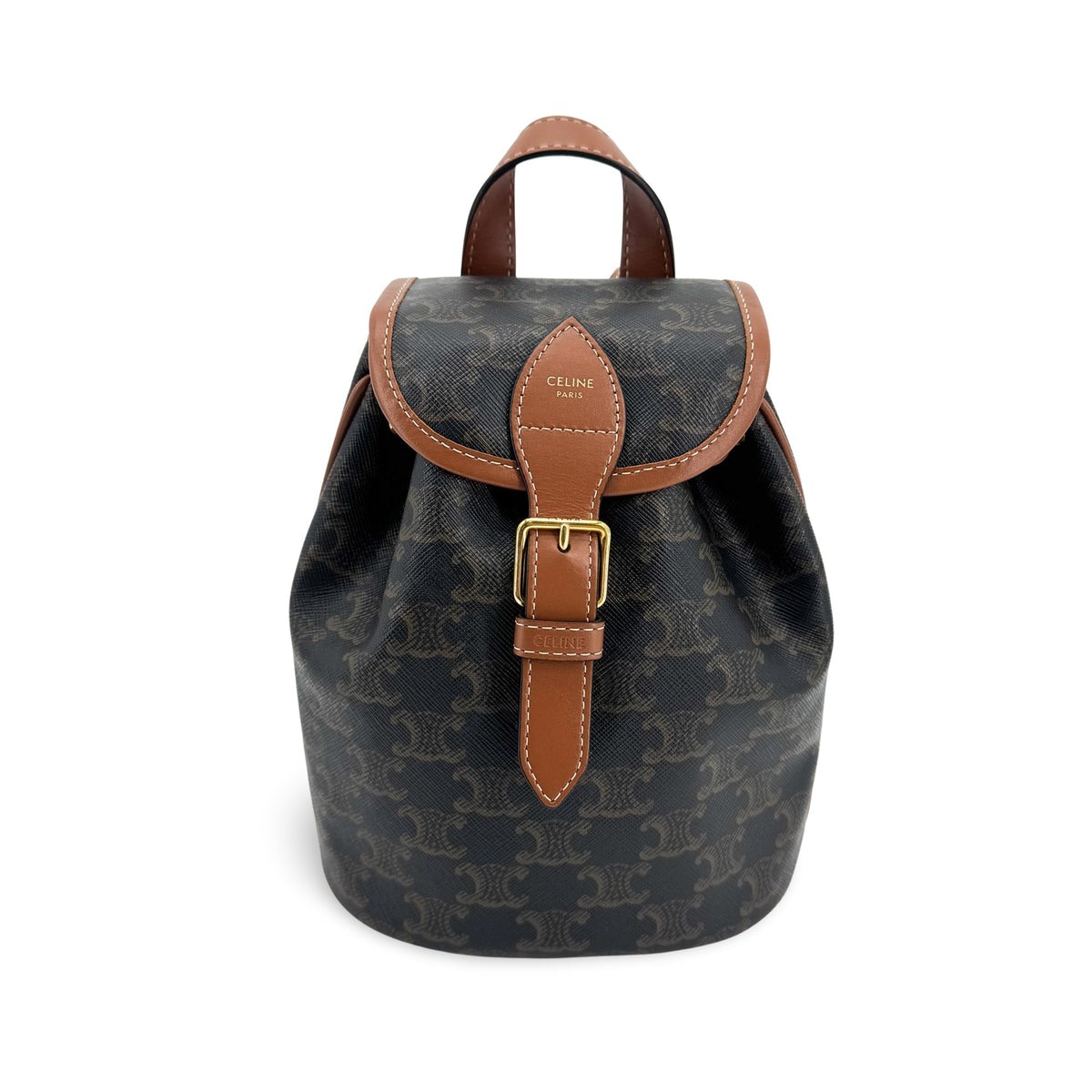 Celine Triomphe Canvas Mini Backpack Tan