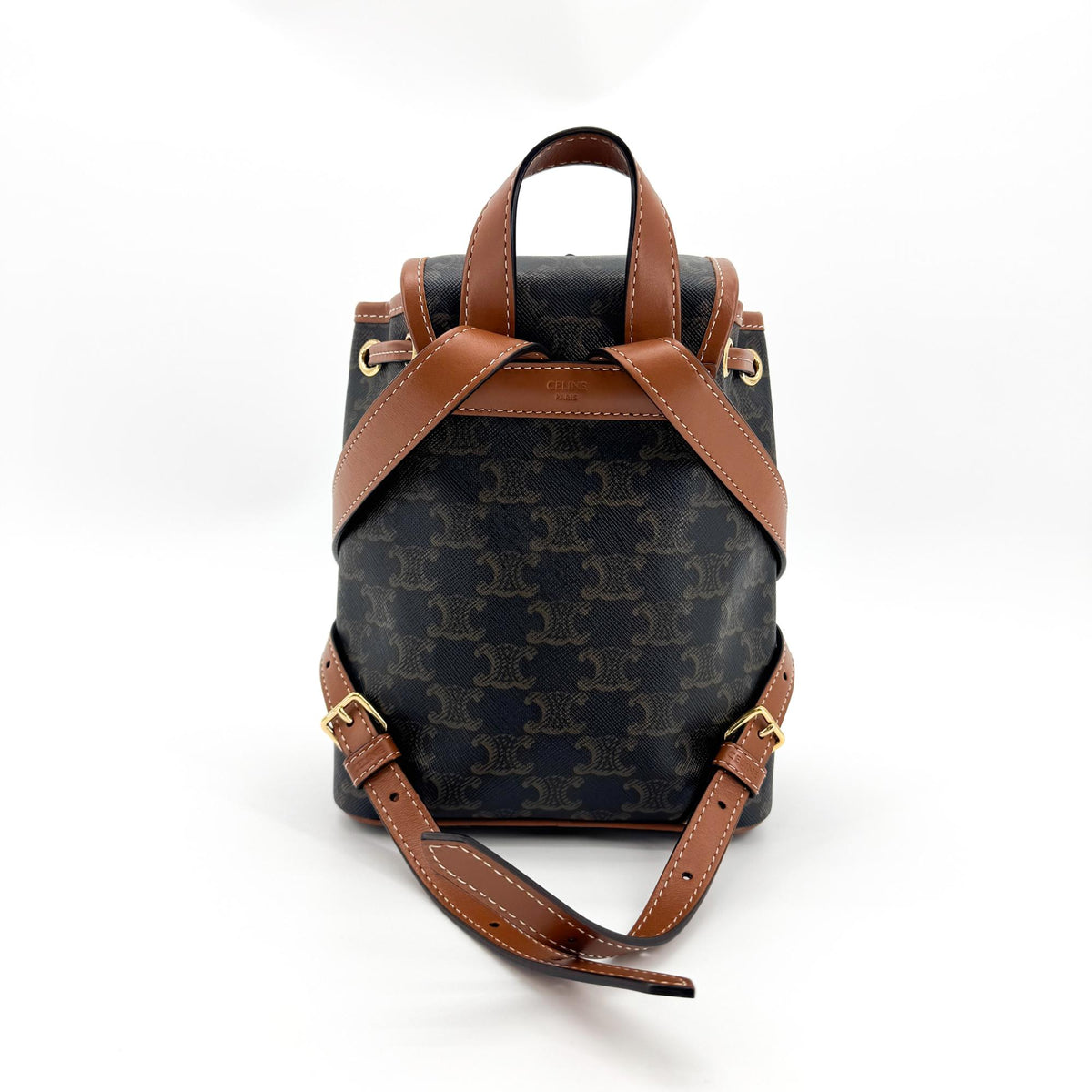 Celine Triomphe Canvas Mini Backpack Tan