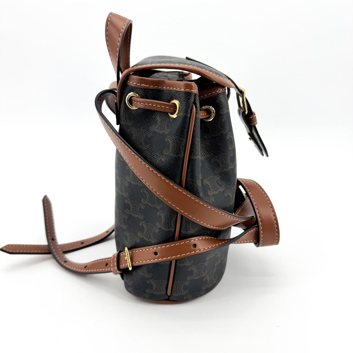 Celine Triomphe Canvas Mini Backpack Tan