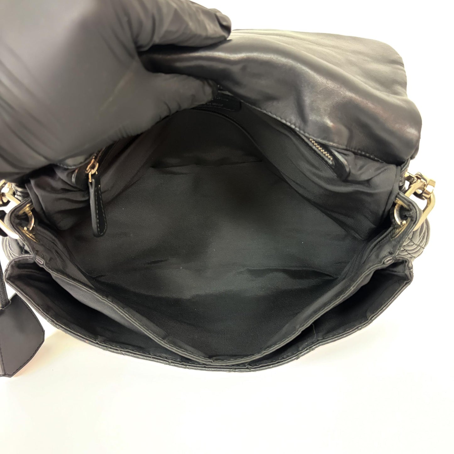 Dior New Rock Flap Bag Medium Black Cannage Lambskin Silver Hardware