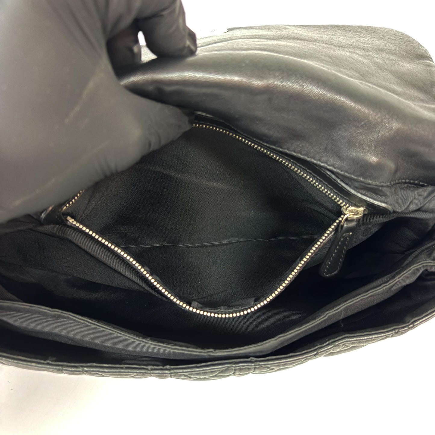 Dior New Rock Flap Bag Medium Black Cannage Lambskin Silver Hardware
