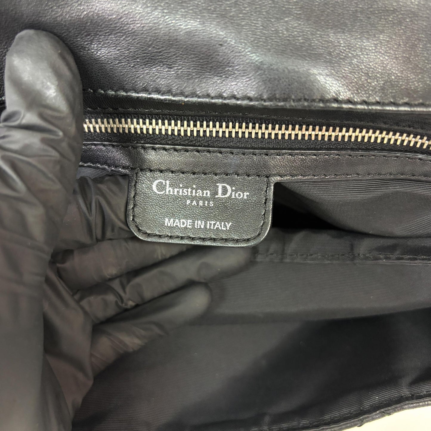 Dior New Rock Flap Bag Medium Black Cannage Lambskin Silver Hardware